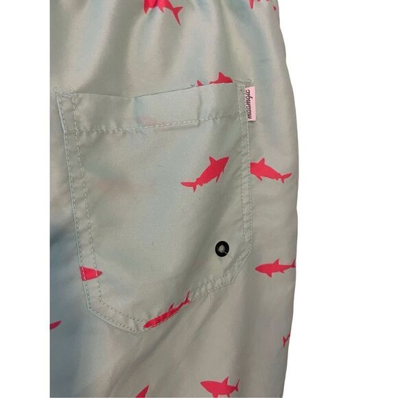 Maamgic mint green with pink sharks swim trunks- XL - Picture 4 of 8